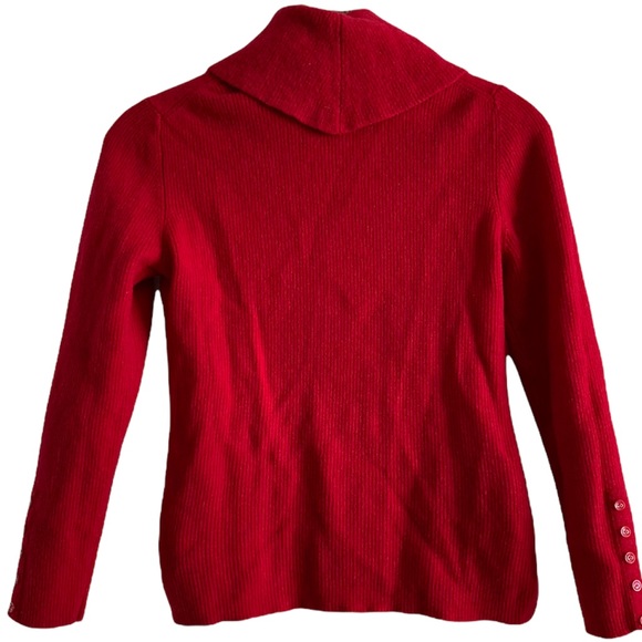 Sarah Spencer Red Long Sleeve Turtleneck Sweater Size Large - Picture 3 of 14